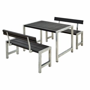 PLUS Gartenmöbel Set 127×77cm Schwarz –...