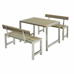 PLUS Gartenmöbel Set 127×77cm Graubraun...