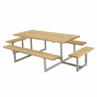 Gartenmöbel-Set Basic 260cm mit 2 Anbausätzen, Tisch-Bank-Kombination, ThermoWood®