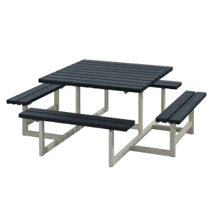 PLUS Gartenmöbel Sitzgruppe 200 cm klappbar schwarz...