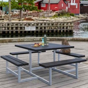 PLUS Gartenmöbel Sitzgruppe 200 cm klappbar schwarz...