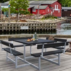PLUS Gartenmöbel Sitzgruppe 224 cm klappbar schwarz...