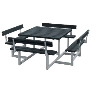 PLUS Gartenmöbel Sitzgruppe 224 cm klappbar schwarz...
