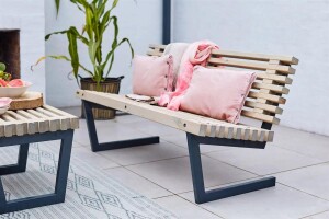 PLUS Gartensofa Siesta 138 cm Aluminium hellgrau inkl....
