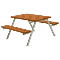 PLUS Gartenmöbel Sitzgruppe 118 cm klappbar farbgrundiert Teak Holz