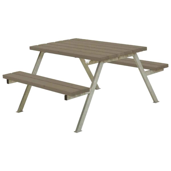 PLUS Gartenmöbel Sitzgruppe 118 cm klappbar graubraun Holz
