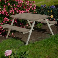 PLUS Gartenmöbel Sitzgruppe 118 cm klappbar graubraun Holz