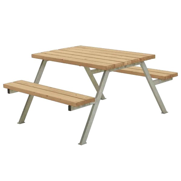 PLUS Gartenmöbel Sitzgruppe 118 cm klappbar ThermoWood Holz