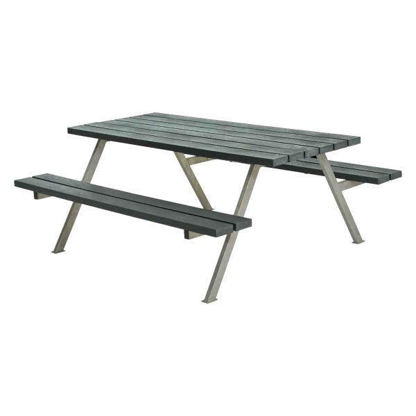PLUS Gartenmöbel Sitzgruppe 177 cm klappbar retex grau Holz