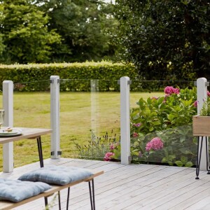 PLUS Glaszaun und Glastor – Stilvoller Schutz mit klarem oder mattem Glas, perfekt für Terrasse und Balkon