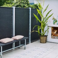 PLUS Trend Zaun aus handgeflochtenem Polyrattan – Wartungsfreier und stilvoller Sichtschutz für Ihren Garten, Terrasse oder Balkon. Minimale Wartung und maximale Haltbarkeit. Perfekt als Raumteiler oder Windschutz.
