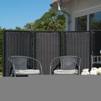PLUS Trend Zaun aus handgeflochtenem Polyrattan – Wartungsfreier und stilvoller Sichtschutz für Ihren Garten, Terrasse oder Balkon. Minimale Wartung und maximale Haltbarkeit. Perfekt als Raumteiler oder Windschutz.