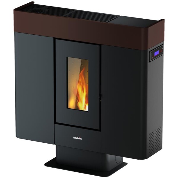 Kleining Pelletofen Moon, mokka, Stahl, 10 kW, kanalisierbar, raumluftunabhängig