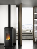 Kleining Pelletofen Duke 14 airtight, titanium, Stahl, 15,5 kW, WIFI-fähig