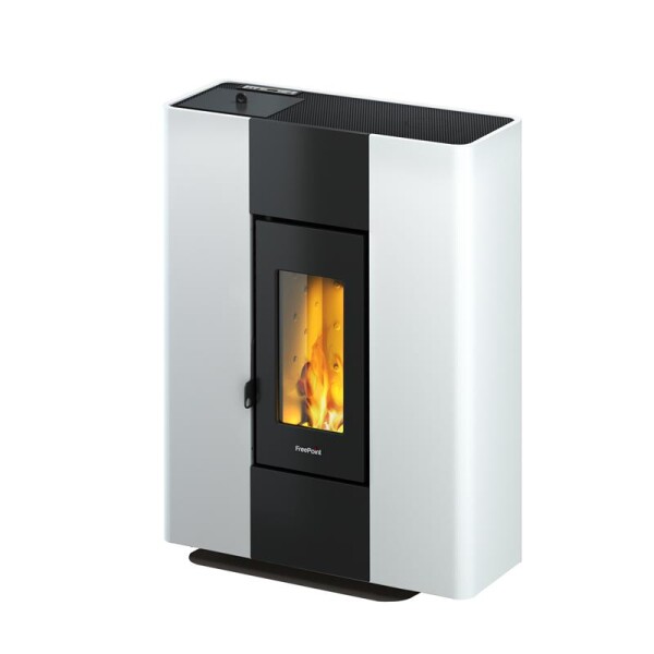 Kleining Pelletofen Roxy Stand, weiß, Stahl, 7 kW, WIFI-fähig