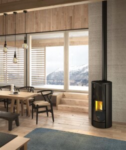 Kleining Pelletofen BREEZE AIRTIGHT WiFi mit titanium...