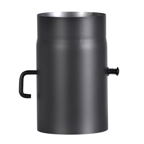 Kleining Rauchrohr Ø 150 mm 250 mm lang Drosselklappe schwarz
