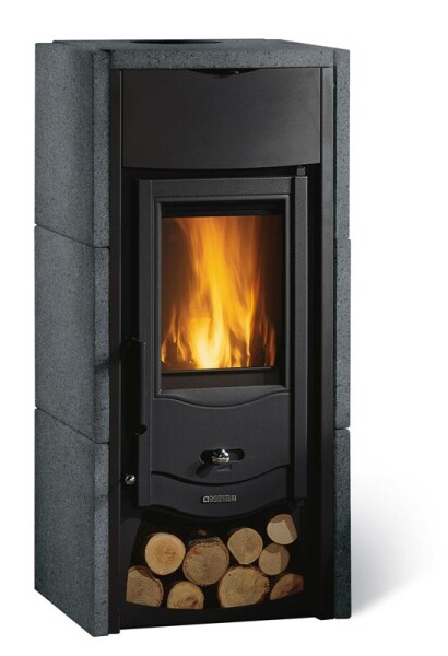 La Nordica Kaminofen ASIA BII, 6 kW mit GRATIS Bodenplatte | Vulcan Natursteinverkleidung für effizientes Heizen
