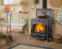 La Nordica Kaminofen ISOTTA EVO mit Kochplatte, 11,9 kW mit GRATIS Bodenplatte | Hochwertiger Gusseisen-Kaminofen mit zusätzlicher Kochfunktion