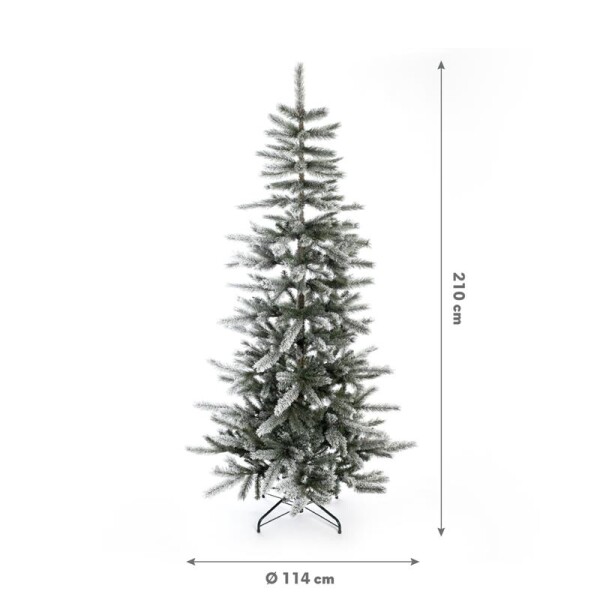 Evergreen Weihnachtsbaum Cedar Frost Kiefer – 210 cm, Winterzauber mit Kunstschnee, dichter und natürlicher Look, ideal für unvergessliche Weihnachten