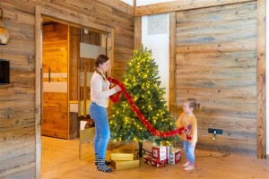 Evergreen Weihnachtsbaum Vermont Fichte – 180 cm, Inkl. 350 LEDs, Naturgetreuer Fichtenlook für leuchtende Festtage