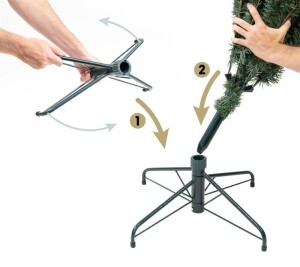 Evergreen Weihnachtsbaum Vermont Fichte – 180 cm, Inkl. 350 LEDs, Naturgetreuer Fichtenlook für leuchtende Festtage