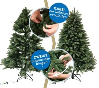 Evergreen Weihnachtsbaum Vermont Fichte – 180 cm, Inkl. 350 LEDs, Naturgetreuer Fichtenlook für leuchtende Festtage