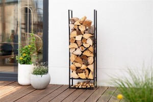 Westmann Kaminholzregal Porthos Schwarz 20x40x120 cm