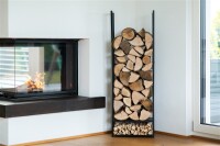 Westmann Kaminholzregal Porthos Schwarz 20x40x120 cm