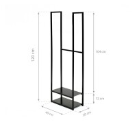 Westmann Kaminholzregal Porthos Schwarz 20x40x120 cm