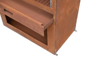 Westmann Gartenkamin & Grill, Cortenstahl – Wetterfester Outdoor-Kaminofen in edler Rostoptik für gemütliche Abende