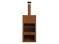 Westmann Gartenkamin & Grill, Cortenstahl – Wetterfester Outdoor-Kaminofen in edler Rostoptik für gemütliche Abende