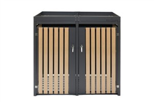 Westmann Mülltonnenbox Planta | 2x 240 L Holzoptik |...