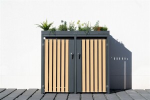 Westmann Mülltonnenbox Planta | 2x 240 L Holzoptik |...