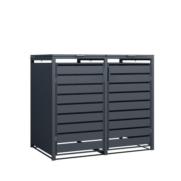 Westmann Mülltonnenbox 2er Kubus | 2x 240 L | Anthrazit, wetterfest, modern & platzsparend