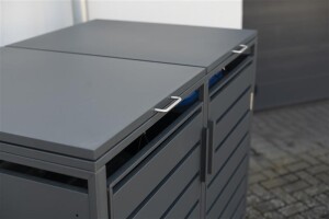 Westmann Mülltonnenbox 2er Kubus | 2x 240 L | Anthrazit, wetterfest, modern & platzsparend