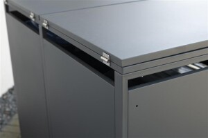 Westmann Mülltonnenbox 2er Kubus | 2x 240 L | Anthrazit, wetterfest, modern & platzsparend