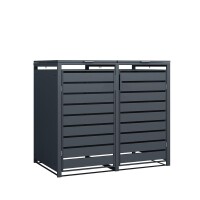 Westmann Mülltonnenbox 2er Kubus | 2x 240 L | Anthrazit, wetterfest, modern & platzsparend