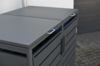 Westmann Mülltonnenbox 2er Kubus | 2x 240 L | Anthrazit, wetterfest, modern & platzsparend