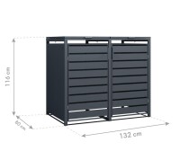 Westmann Mülltonnenbox 2er Kubus | 2x 240 L | Anthrazit, wetterfest, modern & platzsparend