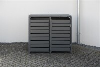 Westmann Mülltonnenbox 2er Kubus | 2x 240 L | Anthrazit, wetterfest, modern & platzsparend
