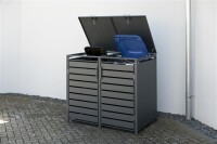Westmann Mülltonnenbox 2er Kubus | 2x 240 L | Anthrazit, wetterfest, modern & platzsparend