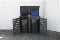 Westmann Mülltonnenbox 2er Kubus | 2x 240 L | Anthrazit, wetterfest, modern & platzsparend