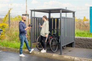 Westmann Stahl Fahrradgarage Unterstand | Anthrazit | 203x180x210 cm – Sicherer Schutz für Ihr Fahrrad