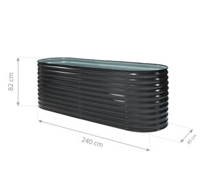 Westmann Hochbeet Grow Faster Anthrazit 240x80x82 cm – Langlebig und wetterfest