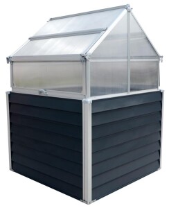Westmann Metall Hochbeet mit Gewächshaus 120x120x167...