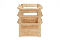 Westmann Hochbeet Premium L Lärchenholz 66x66x73 cm – Mit zusätzlichen Kulturflächen, Natur