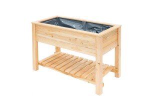 Westmann Hochbeet Emily Lärchenholz 120x65x75 cm – Mit Ablagefläche, Natur