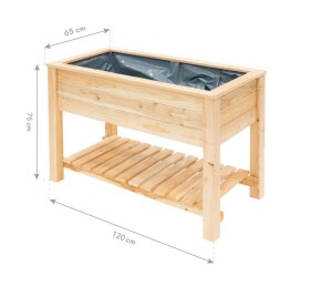 Westmann Hochbeet Emily Lärchenholz 120x65x75 cm – Mit Ablagefläche, Natur