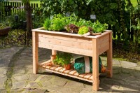 Westmann Hochbeet Emily Lärchenholz 120x65x75 cm – Mit Ablagefläche, Natur